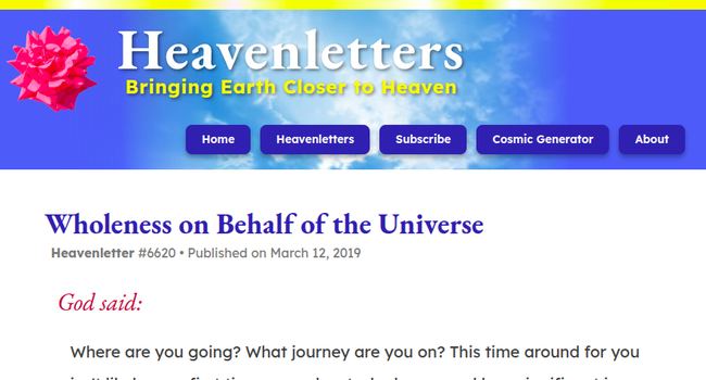 Heaven Websie Screenshot